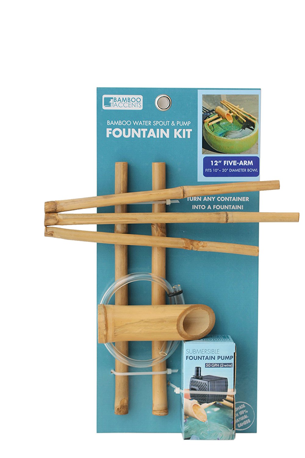 12" Five Arm Fountain and Pump Kit